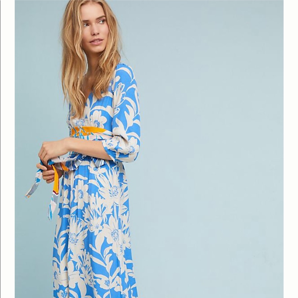 Anthropology belted kimono dress
